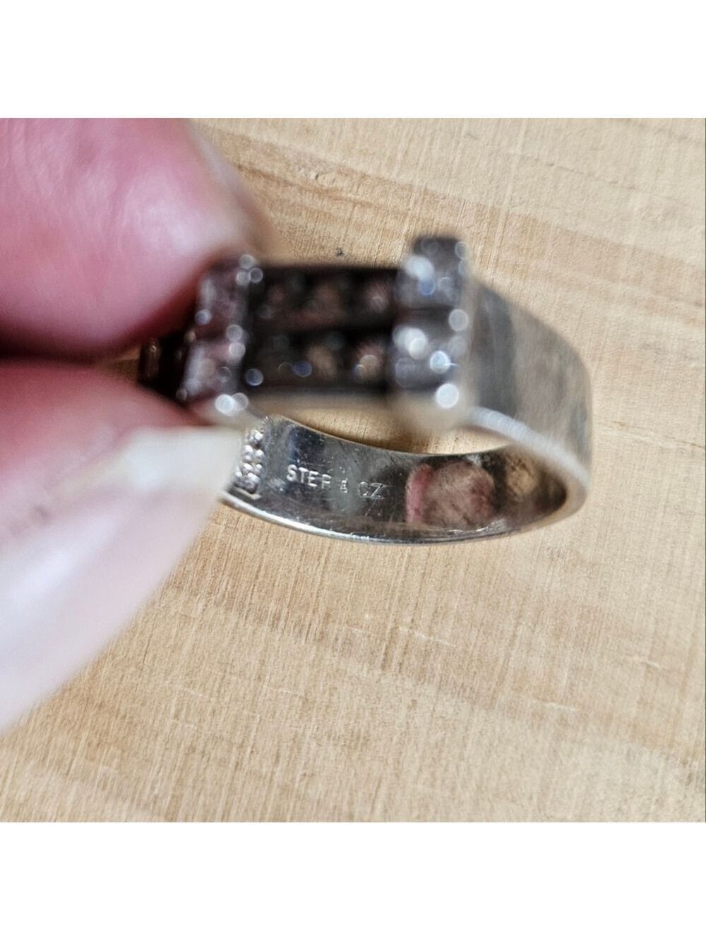 Vintage Sterling & Cz Ring, Size 7 - Picture 10 of 11